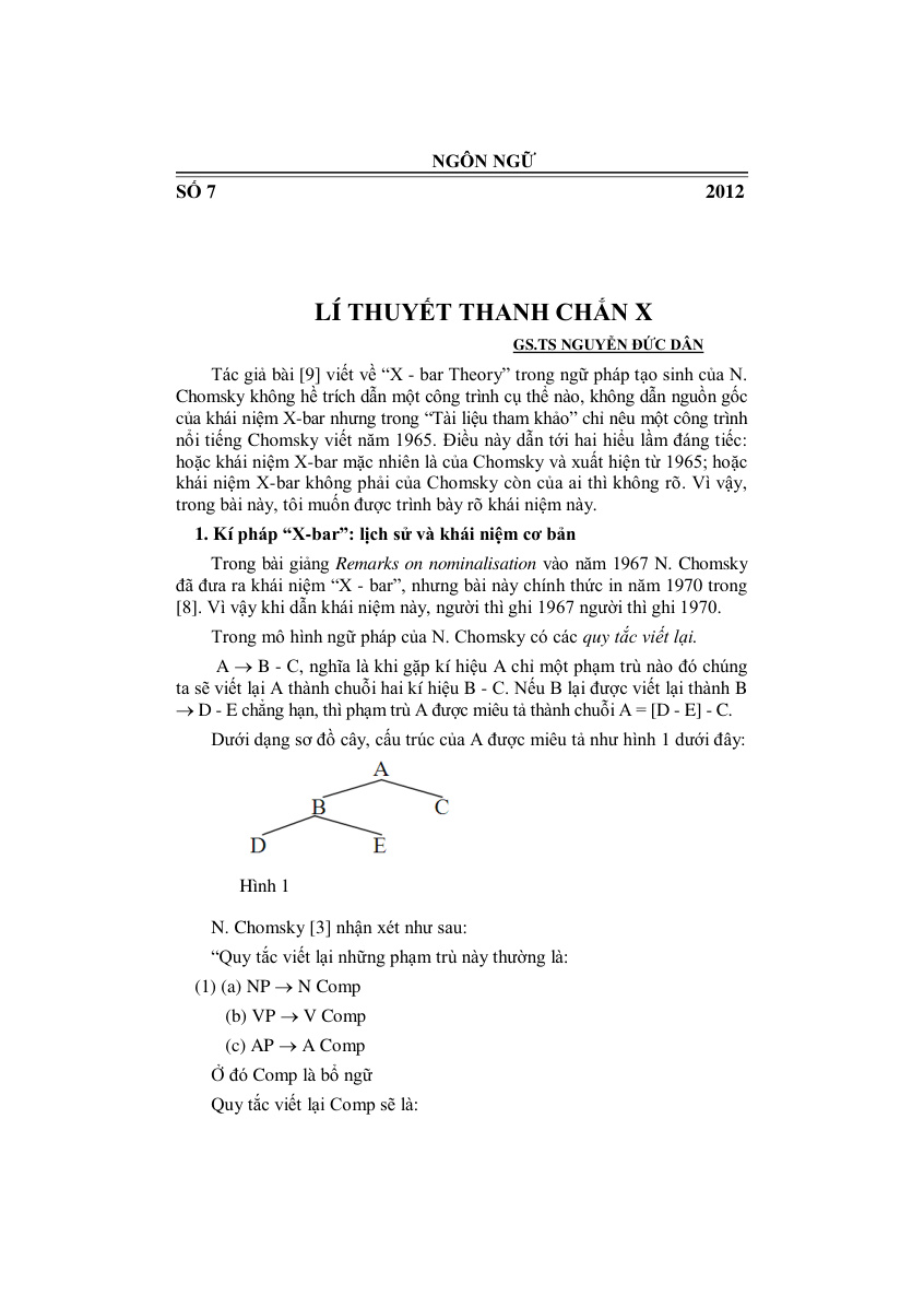 Lý  thuyết thanh chắn X